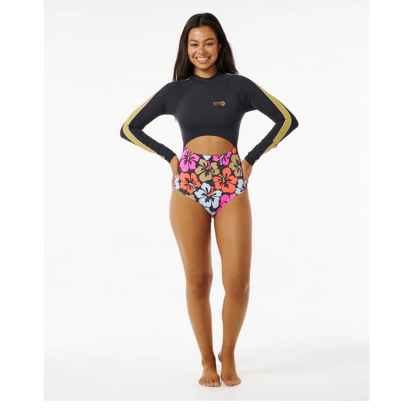 Rip Curl Hibiscus Heat Splice One Piece Surf Suit - Picture 3 of 13